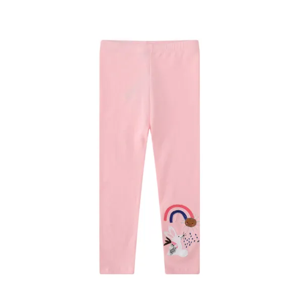 Toddler Kids Girl Pink Cartoon Rainbow Printed Leggings