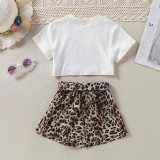 Toddler Kids Girl Two Pieces Tank Top Leopard Print Shorts Set