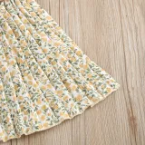 Toddler Kids Girl Two Pieces Sling Tank A-Line Floral Printed Skirt Set