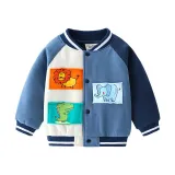 Toddler Boys Color Stitching Cute Animals Baseball Uniform Coat