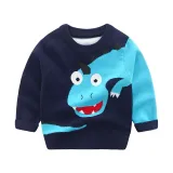 Toddler Boys Long Sleeve Stitching Dinosaur SweatShirt