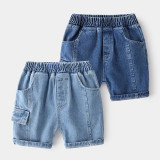 Toddler Boy Elastic Jeans Shorts With Pockets