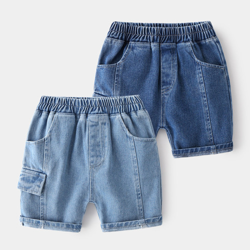 Toddler Boy Elastic Jeans Shorts With Pockets