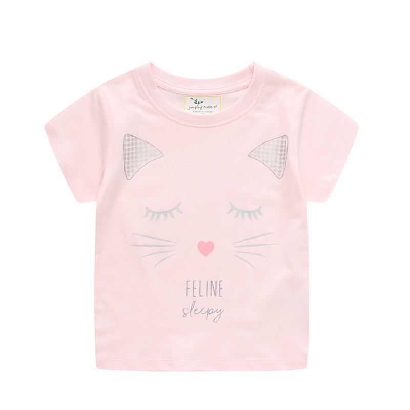 Toddler Kids Girl Pink Little Cat Printed T-Shirt