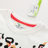 Toddler Kids Girl Heart Printed Short Sleeve White T-Shirt