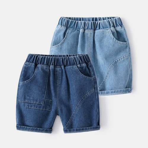 Toddler Boy Cartoon Pattern Elastic Jeans Shorts