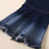 Toddler Kids Girl Two Pieces Cold-Shoulder Top and Denim Flares Set