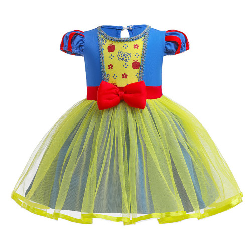 Toddler Kids Girl Puff Sleeve Mesh A-Line Tutu Princess Dress Cosplay Custume
