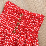Toddler Kids Girl Two Pieces Smocked Sling Top and A-Line Polka Dots Dress Set