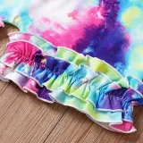 Toddler Kids Girl Two Pieces Tie Dye Halter Mini Romper