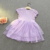 Toddler Kids Girl Short Sleeve Princess Mesh Dress Cosplay Costume