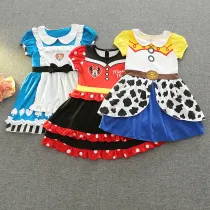Toddler Kids Girl Short Sleeve Princess Mini Dress Cosplay Costume