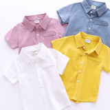 Toddler Boy Solid Color Short Sleeve Polo T-shirt