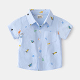 Toddler Boy Short Sleeve Cartoon Boot Pattern Polo T-shirt
