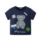 Toddler Boy Cartoon Little Bear Short Sleeve Round Collar T-shirt