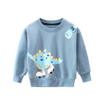 Toddler Boys Blue Cute Dinosaur Pattern Long Sleeve Sweatshirt