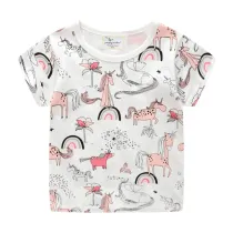 Toddler Kids Girl Cartoon Rainbow Unicorn Print T-Shirt