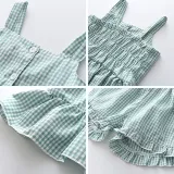 Toddler Kids Girl Two Pieces Sling Lattice Top and Shorts Set