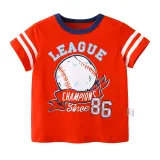 Toddler Boy Cartoon Football Soccer Pattern Short Sleeve T-shirt