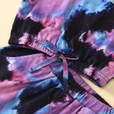 Toddler Kids Girl Two Pieces Tie Dye Short Sleeve Tops and Shorts Set