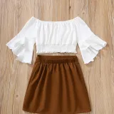 Toddler Kids Girl Two Pieces Long Swing Sleeves and Pencil Skirt