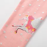 Toddler Kids Girl Cartoon Running Unicorn and Stars Leggings