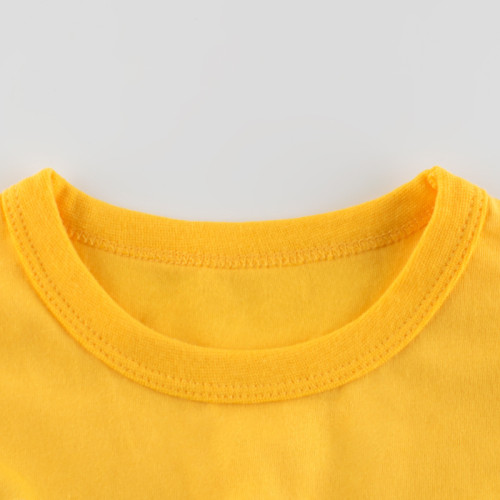 Toddler Boy Yellow Cartoon Dinosaur Eggs Pattern Short Sleeve T-shirt