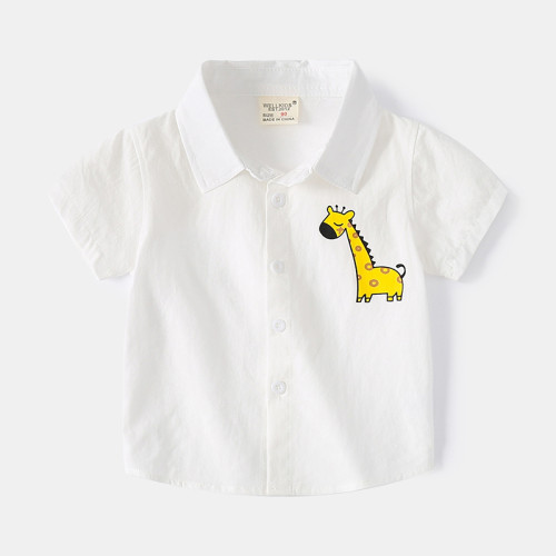 Toddler Boy Short Sleeve Cartoon Dinosaur Plolo T-shirt