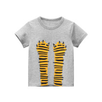 Toddler Boy Cartoon Paw Pattern Short Sleeve T-shirt