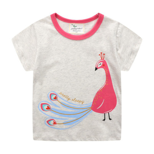 Toddler Kids Girl Cartoon Flamingo Short Sleeve  T-Shirt