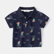Toddler Boy Short Sleeve Cartoon Pattern T-shirt