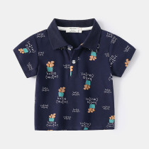 Toddler Boy Short Sleeve Cartoon Pattern T-shirt