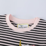 Toddler Kids Girl Long Sleeve Stripe Unicorn Print T-Shirt