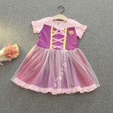 Toddler Kids Girl Short Sleeve Princess Mini Dress Cosplay Costume