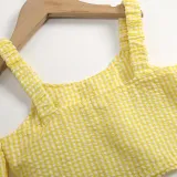 Toddler Kids Girl Two Pieces Cold-Shoulder Sling Top and Denim Shorts Set