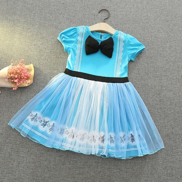 Toddler Kids Girl Short Sleeve Princess Mesh Dress Cosplay Costume