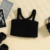 Toddler Kids Girl Two Pieces Sling Kintting Tank and Bow Tie Skirt Set