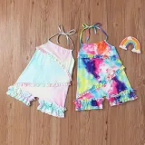 Toddler Kids Girl Two Pieces Tie Dye Halter Mini Romper