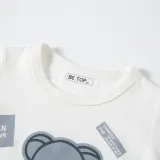 Toddler Boy Cartoon Little Bear Short Sleeve Round Collar T-shirt