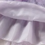 Toddler Kids Girl Short Puff Sleeve Splicing Mesh Dress