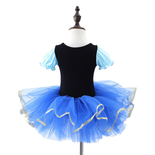 Toddler Kids Girl Puff Sleeve Embroidery Splicing Tutu Princss Ballet Dress