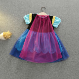 Toddler Kids Girl Short Sleeve Princess Dress with Cloak