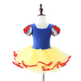 Toddler Kids Girl Puff Sleeve Embroidery Splicing Tutu Princss Ballet Dress