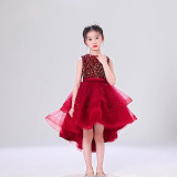 Toddler Kids Girl Sleeveless Sequin Trailing Tutu Gowns Dress