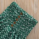 Toddler Kids Girl Two Pieces Smocked Sling Top and A-Line Polka Dots Dress Set