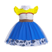 Toddler Kids Girl Puff Sleeve Mesh A-Line Splicing Tutu Princess Dress