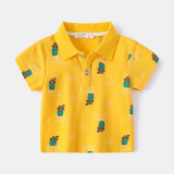 Toddler Boy Short Sleeve Cartoon Pattern T-shirt