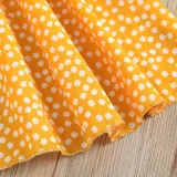 Toddler Kids Girl Two Pieces Smocked Sling Top and A-Line Polka Dots Dress Set