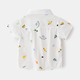 Toddler Boy Short Sleeve Cartoon Boot Pattern Polo T-shirt