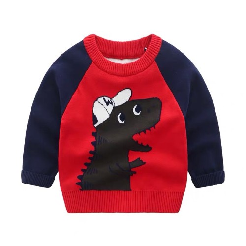 Toddler Boys Long Sleeve Stitching Dinosaur SweatShirt